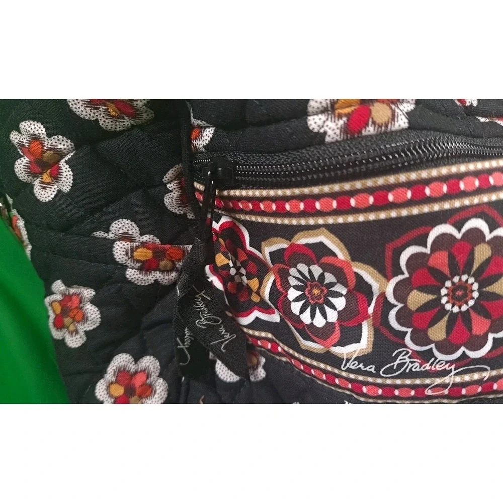 NWT Vera Bradley Vintage Retired Black Pirouette Travel Weekend Diaper Bag Quilt - Picture 5 of 15